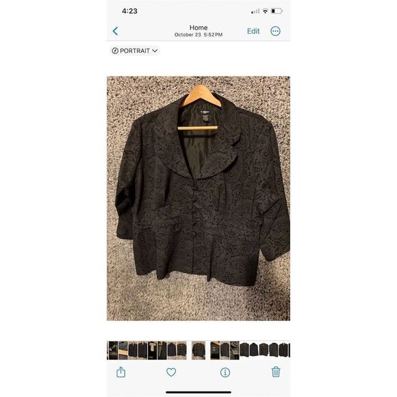 Betsey Johnson Women's XL Black Vintage Blazer Jacket Embroidered - Picture 8 of 8